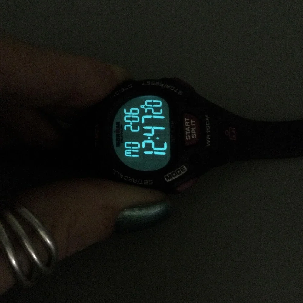 Timex Ironman Triathlon Womens Watch 34mm Digital Purple Indiglo New Battery
